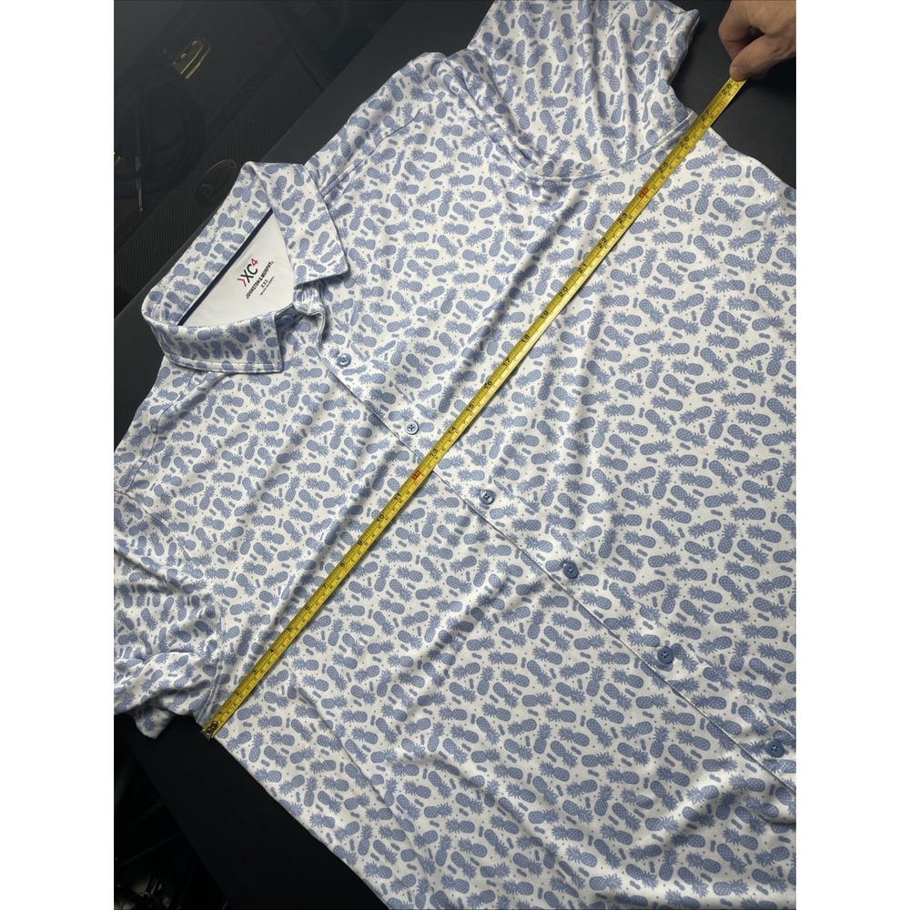 Johnston & Murphy XC4 Pineapple 2XL Short Sleeve Button Up Stretch Perfect - Picture 4 of 11